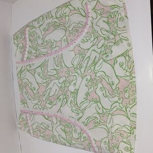 Vintage Lilly Pulitzer skirt frog print green white pink size 4